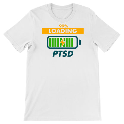 Maglietta 99% Loading PTSD dell'album Spinalizza di Rescue, T-Shirt uomo donna e bambino a maniche corte in cotone con girocollo