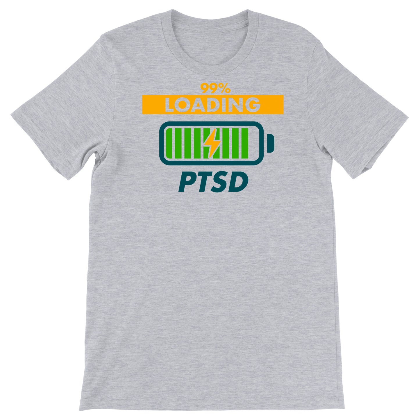 Maglietta 99% Loading PTSD dell'album Spinalizza di Rescue, T-Shirt uomo donna e bambino a maniche corte in cotone con girocollo