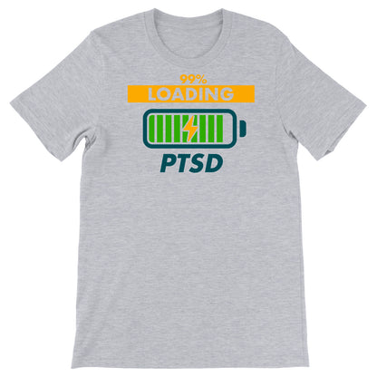 Maglietta 99% Loading PTSD dell'album Spinalizza di Rescue, T-Shirt uomo donna e bambino a maniche corte in cotone con girocollo