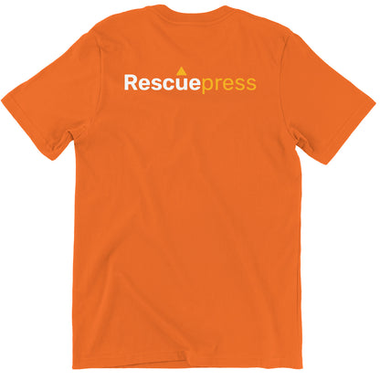 Maglietta Rescue Press dell'album Ambu Magliette di Rescue, T-Shirt uomo donna e bambino a maniche corte in cotone con girocollo